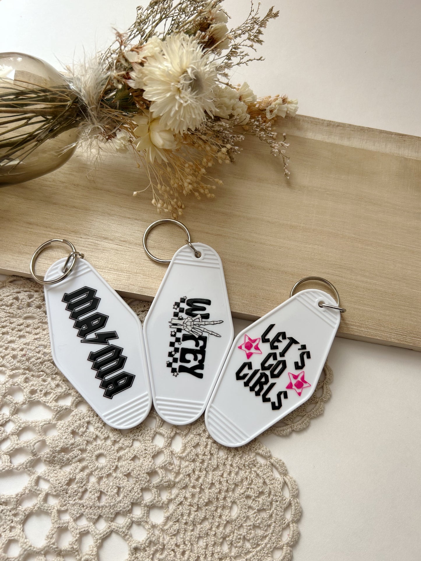 LETS GO GIRLS // MOTEL KEYCHAINS